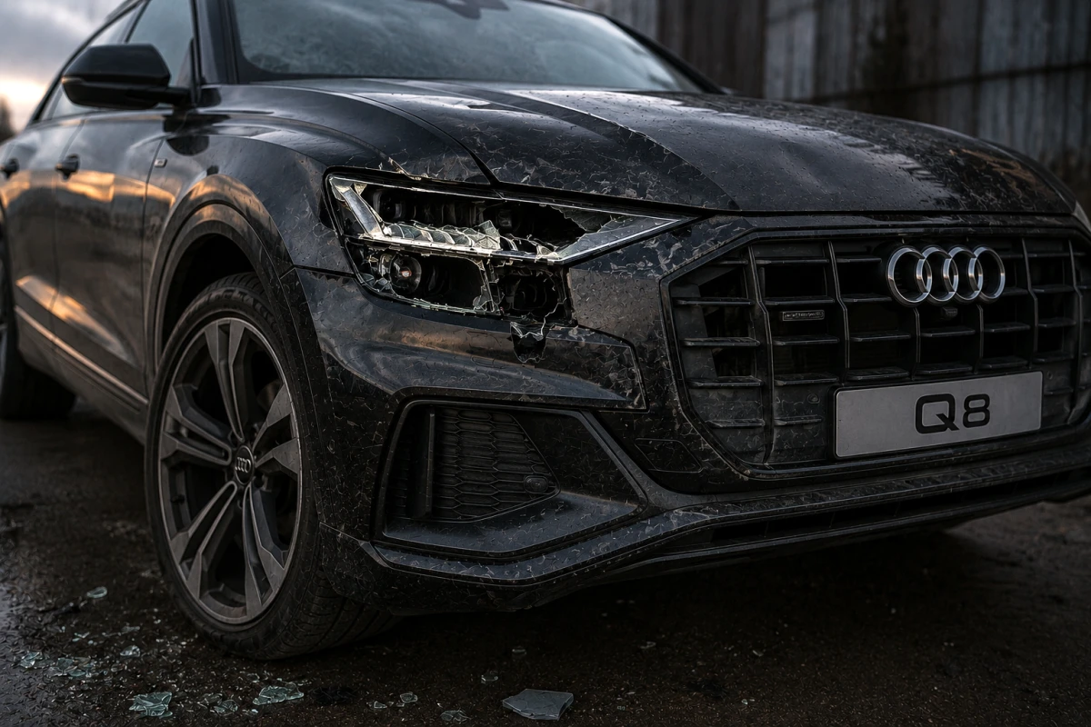 Повреждённый Audi Q8