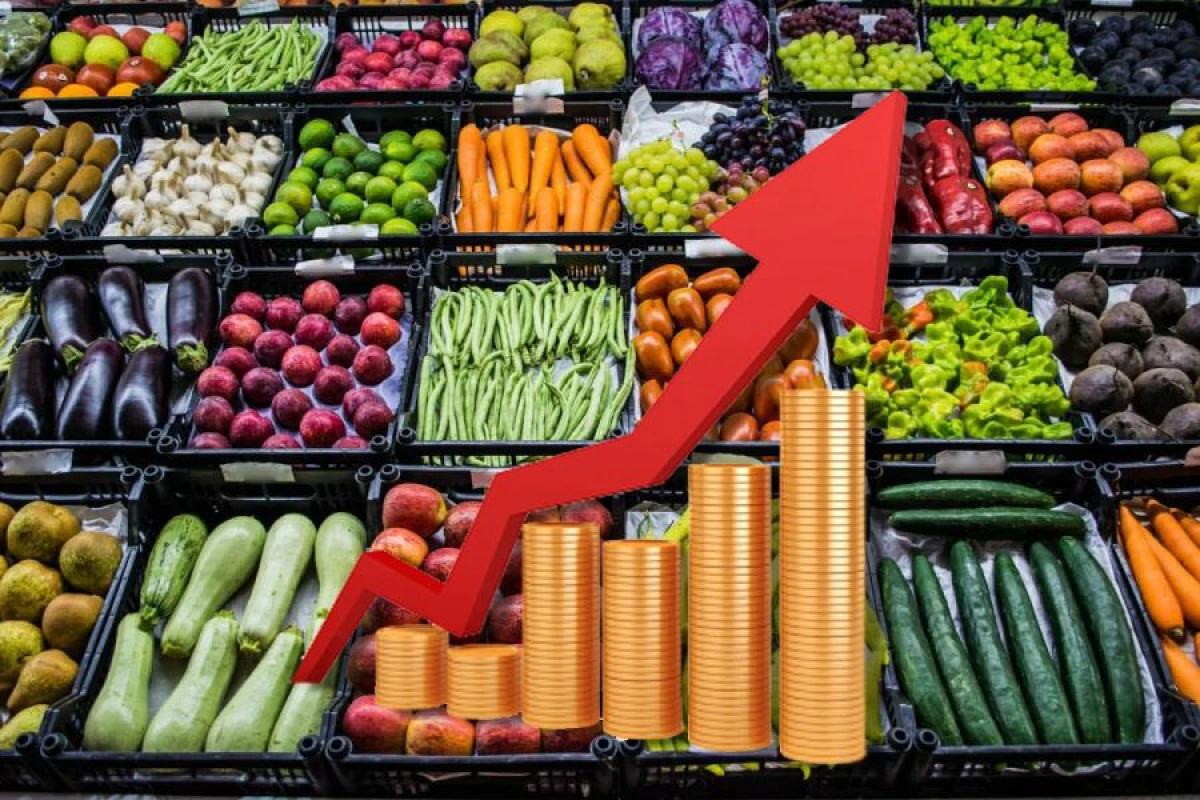 Овощи на лотке в магазине