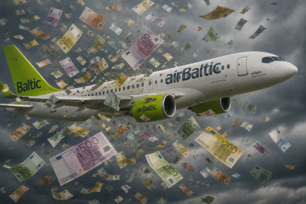 Самолет airBaltic и евро