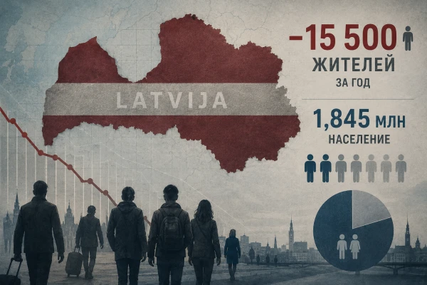 Снижение населения Латвии