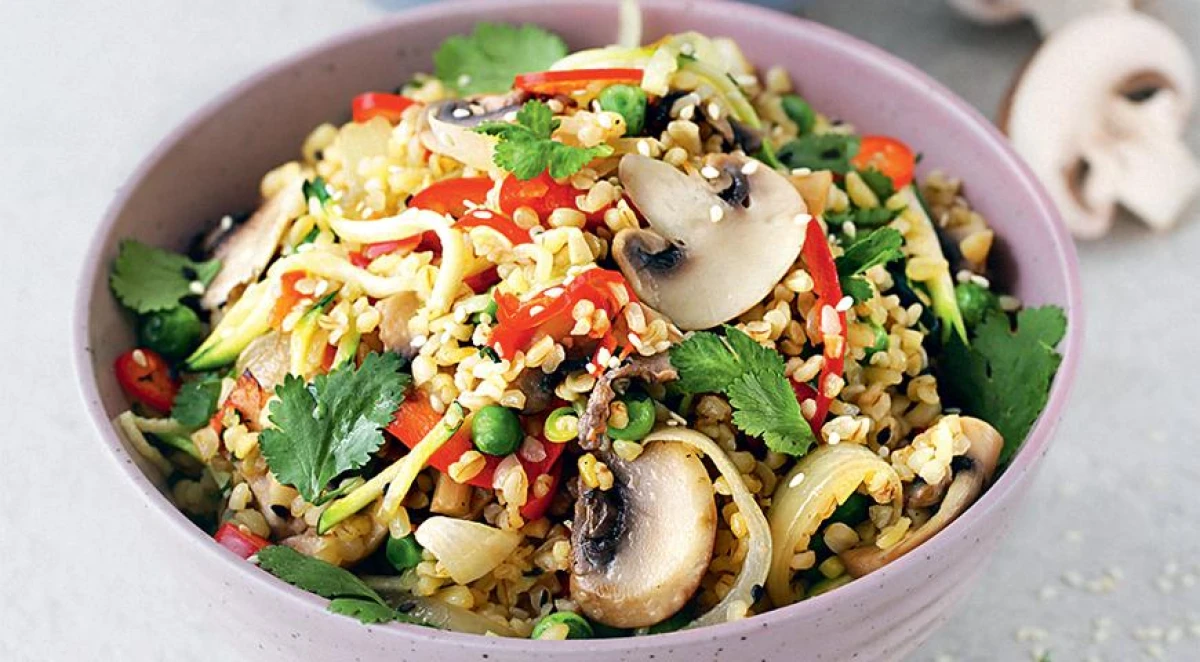 Bulgur with Mushrooms and Vegetables