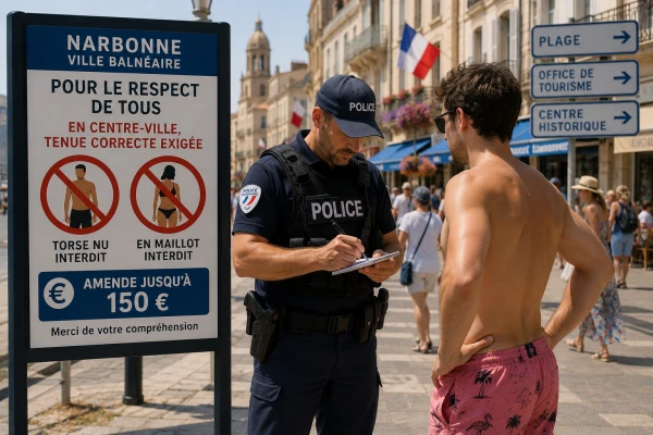 In France, tourists are being fined for walking around the city in swimsuits and without shirts