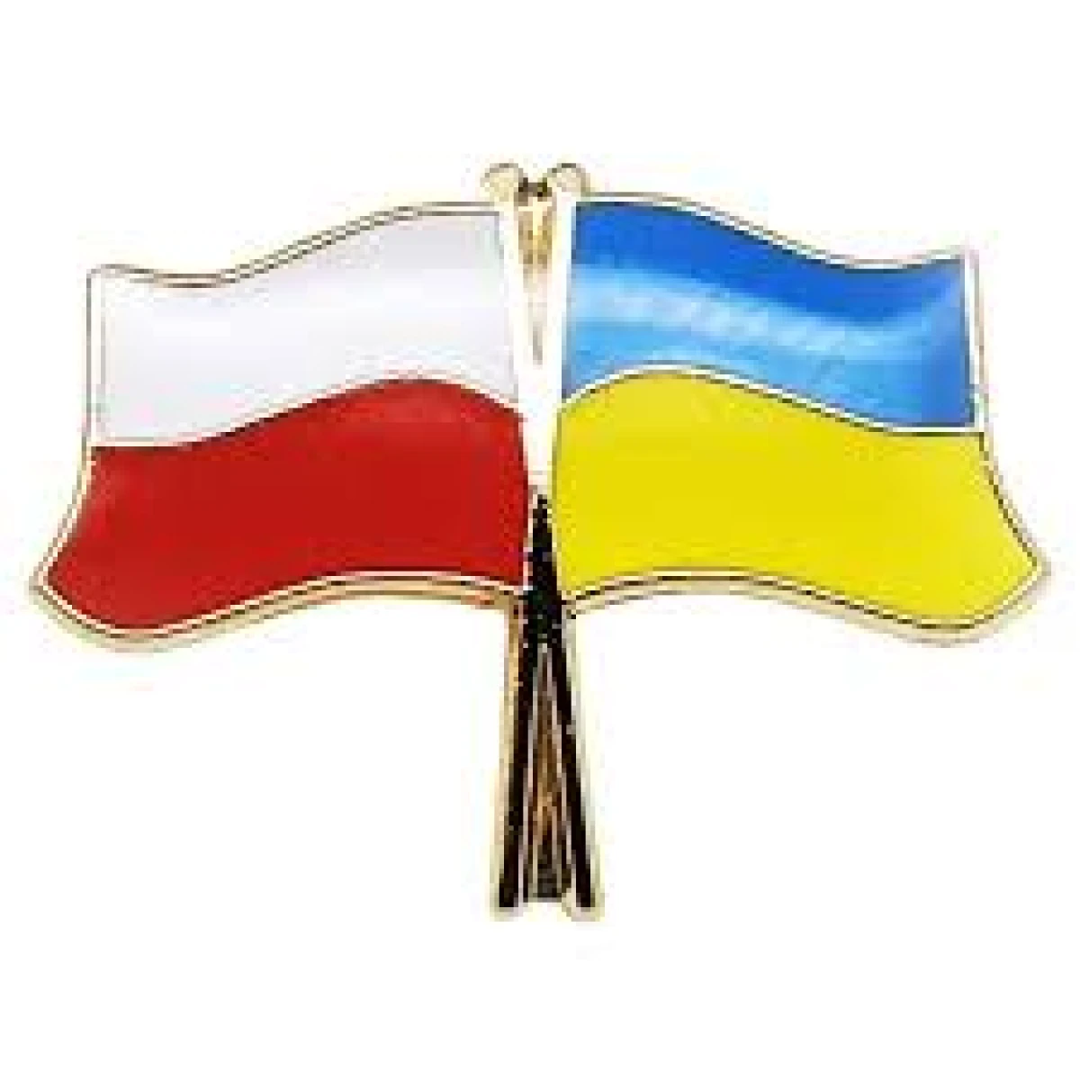 Значок с флагами Украины и Польши