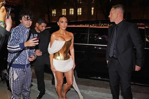 45-year-old Kim Kardashian stepped out in an ultra-short dress