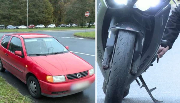 Volkswagen Driver in Riga Tried to Park and Accidentally Collided with a Motorcycle