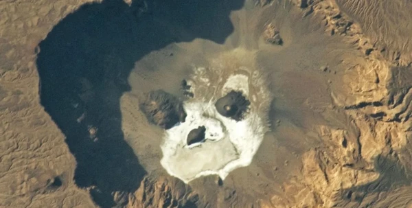 Angry 'Skull' Watches from a Giant Crater in the Sahara: So Large It Can Be Seen from Space
