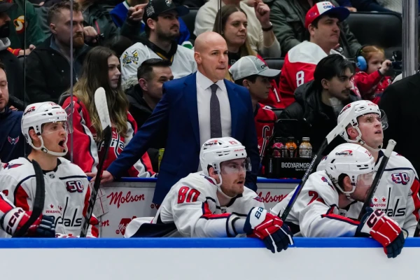 Washington's head coach Spencer Carbery reacted to the team's third consecutive loss