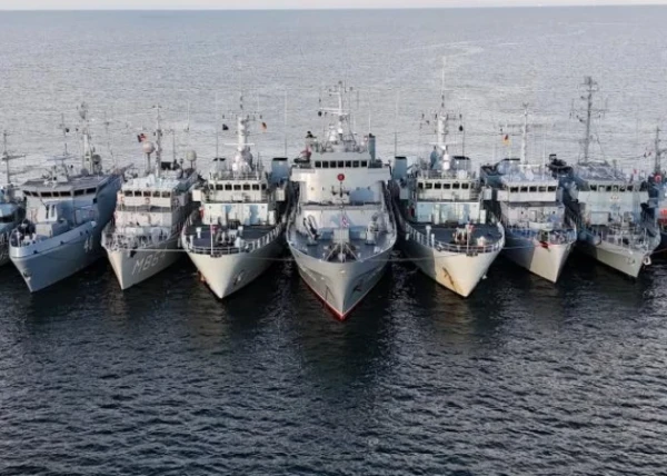 Why did seven NATO ships enter the port of Riga at once?