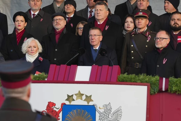 In his solemn speech, Rinkēvičs remembered three residents of Latvia who were killed on the front lines in Ukraine