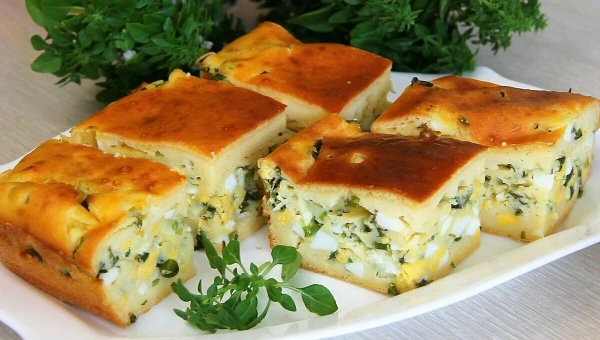 Soft and Airy: Savory Pie with Onions and Eggs