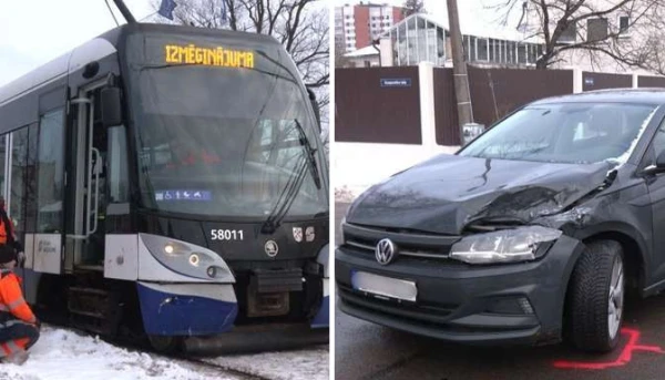 “I feel terrible, the impact was strong”: in Imanta, a driver did not notice the tram and drove into its path