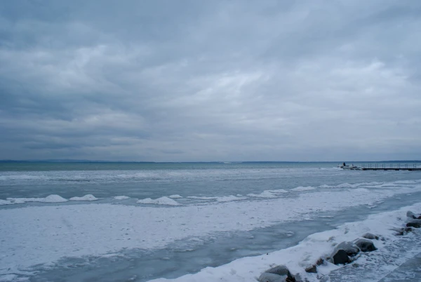 Lake Balaton in Hungary Completely Frozen for the First Time in 9 Years