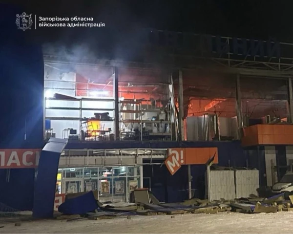 Очередной прилет по областному центру Запорожью.