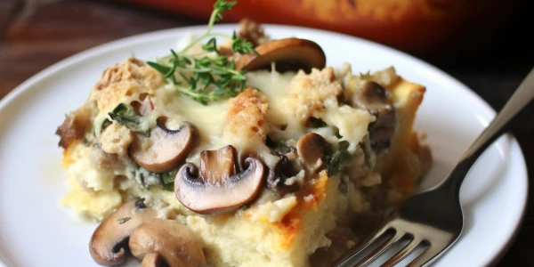 Lazy Mushroom Casserole with Champignons in 20 Minutes