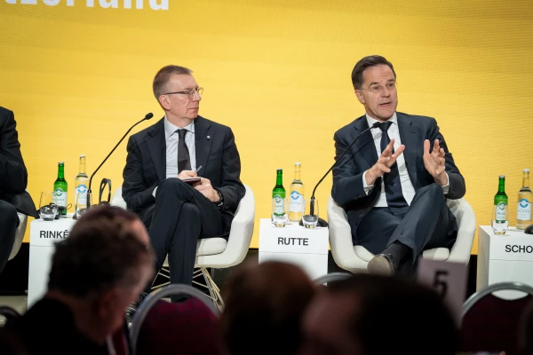 Rinkēvičs was seated next to the NATO Secretary General in Davos