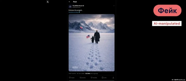 The White House Publishes Photo of Penguins in Greenland, Where They Are Not