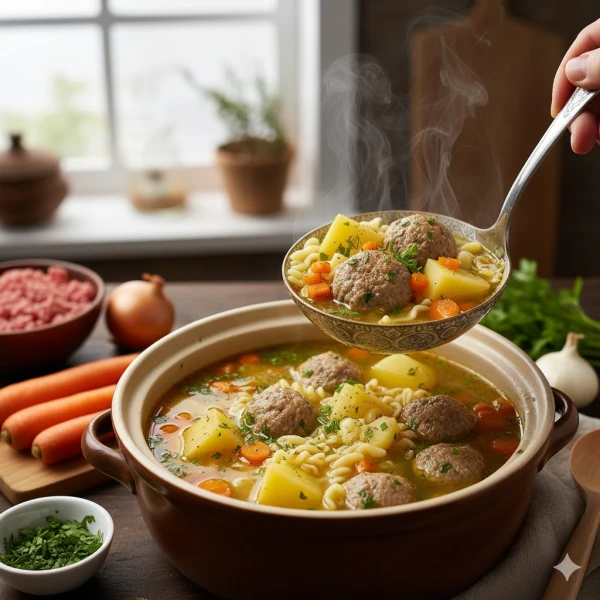 Warmth and Flavor: The Perfect Meatball Soup for a Cold Evening