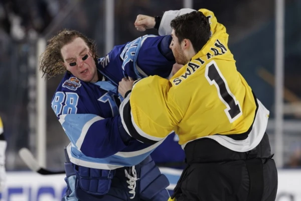 For the first time in 15 years, there were two goalie fights in the NHL season
