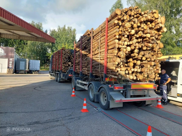 Logging Truck with 14 Violations: How the Inspection Ended on Latvian Roads