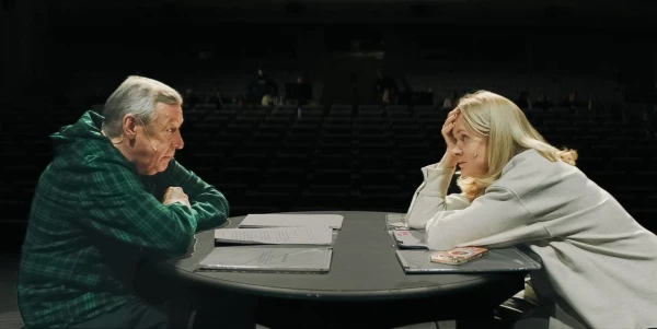 Михаил Ефремов и Анна Михалкова на репетиции спектакля "Без свидетелей".