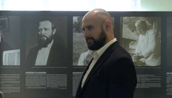 The great-great-grandson of Krisjanis Barons has arrived in Latvia for the first time