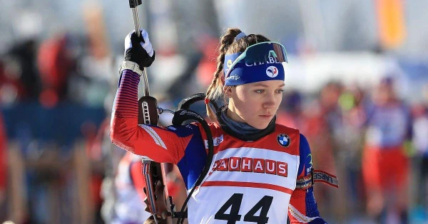 Frenchwoman Oceane Michalon won gold in the mass start, ahead of compatriot Julia Simon