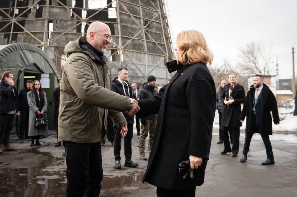 Evika Silina Showed the Destroyed Ukrainian CHP Plant