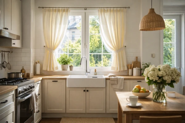 A New Trend in Interior Design: Curtains Are Back on Kitchen Windows