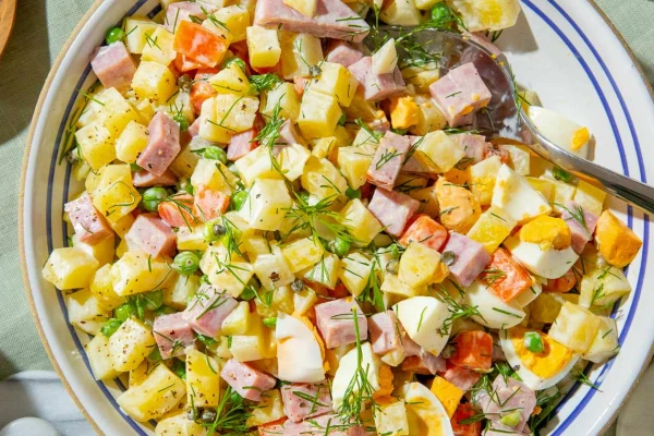 Lean "Olivier": how to prepare your favorite salad without meat and eggs