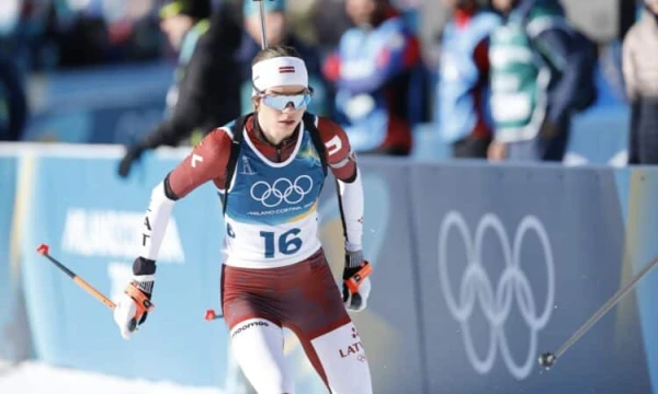 Latvian biathlete in the top ten in the sprint race at the World Cup in Estonia