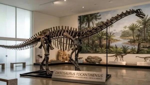 Огромный скелет выставлен в бразильском музее.
