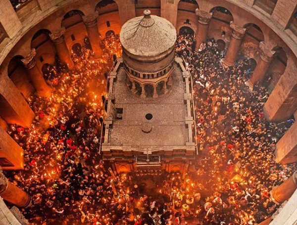 Down with!?" Israel banned the Christian patriarch from entering the Church of the Holy Sepulchre