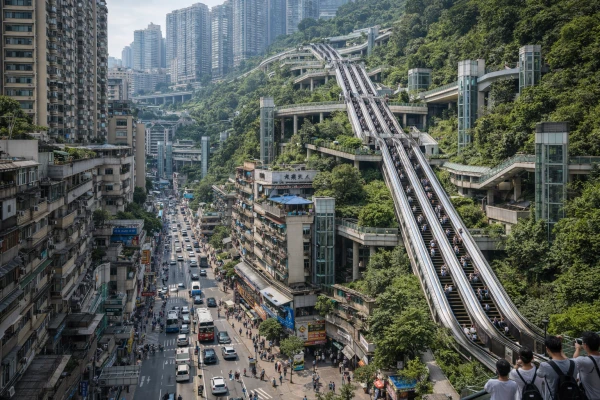 China has built the world's largest outdoor escalator