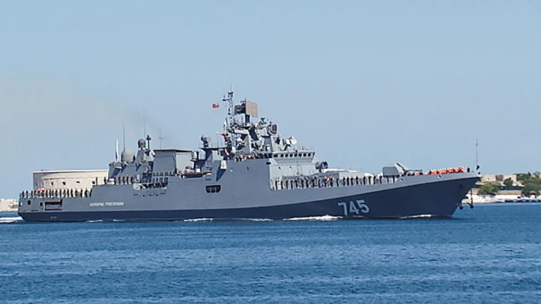 The Russian frigate 'Admiral Grigorovich' escorted sanctioned vessels through the English Channel