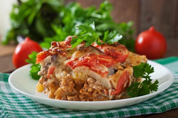 Greek Moussaka – Casserole with Vegetables and Meat