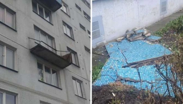 In Imanta, the wind tore off a balcony, but residents do not want to pay for repairs