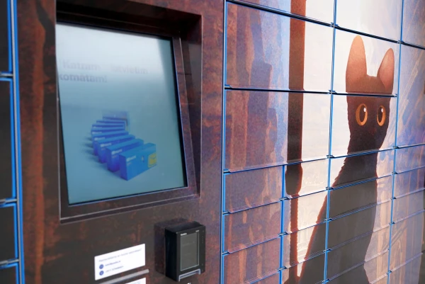 Когда-то на улице Бривибас была почта, а теперь отправления выдает такой котик.