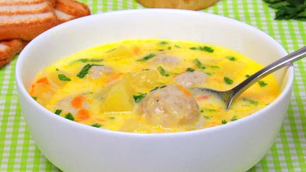 Cheese Soup with Meatballs Recipe (VIDEO)