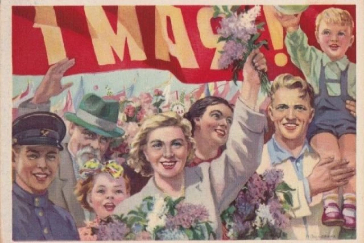 Is it true that the slogan "Peace! Labor! May!" was invented in Riga?