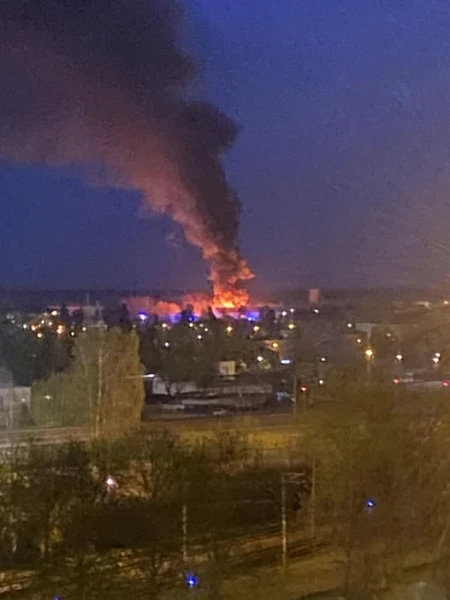 Firefighters continue to extinguish the construction waste fire in Rumbula