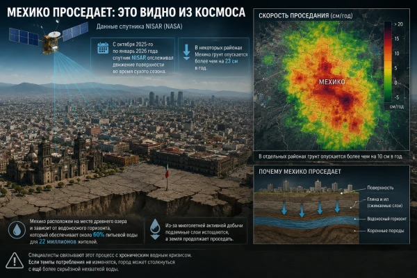 Mexico City Sinks 10 cm a Year