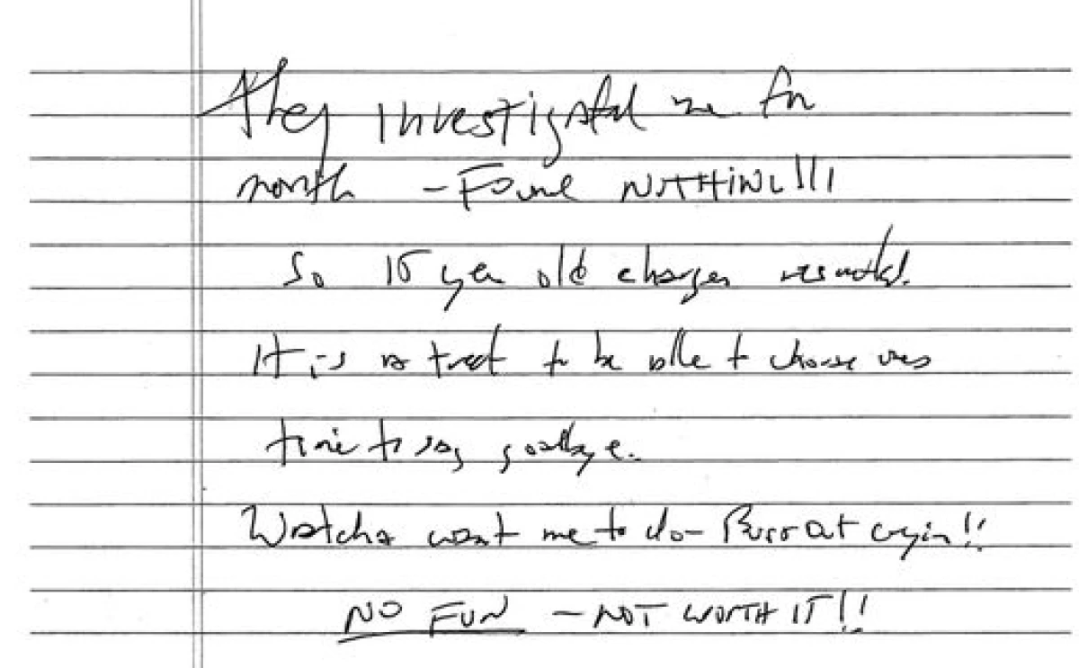 The Suicide Note of Jeffrey Epstein Declassified