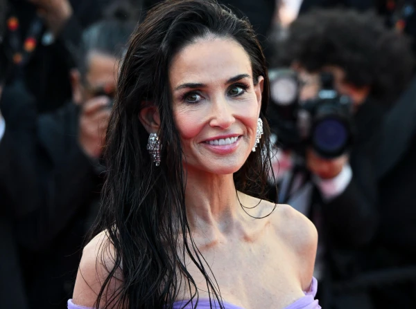 Demi Moore Appeared in a Revealing Dress with a Train at the Cannes Film Festival