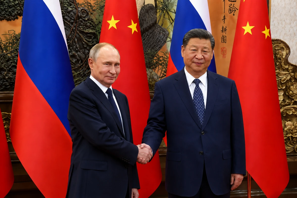 Президент России Владимир Путин и председатель КНР Си Цзиньпинь