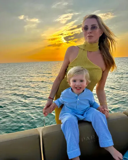 Svetlana Bondarchuk with her son