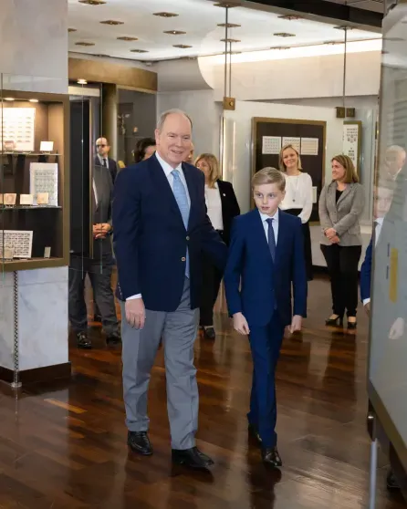 Prince Albert II of Monaco with his son Jacques
