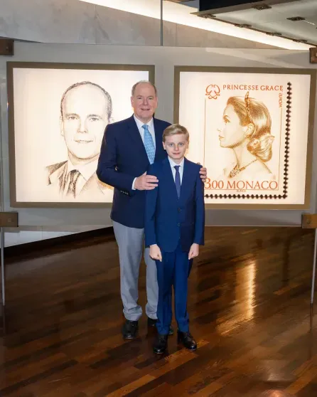 Prince Albert II of Monaco with his son Jacques