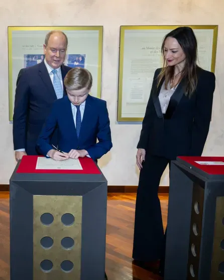 Prince Albert II of Monaco with his son Jacques