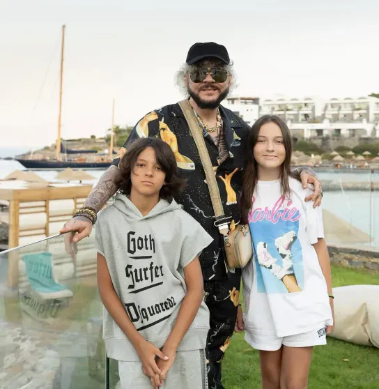 Philipp Kirkorov with his son Martin and daughter Alla-Victoria