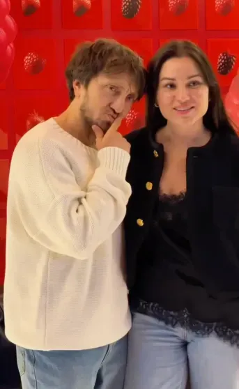 Denis Dorokhov with his wife